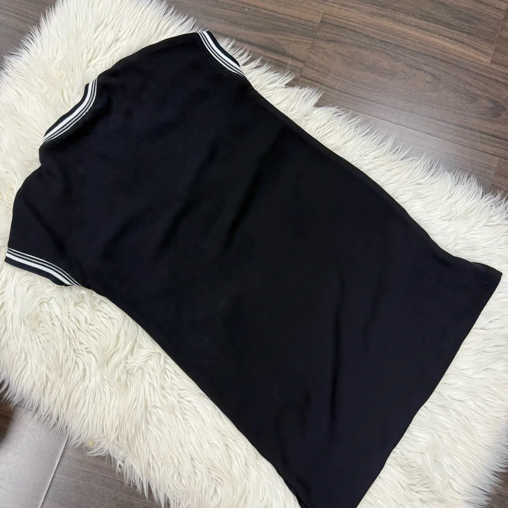 Zara Navy Short Sleeve Dress with White Trim - Picture 8 of 10